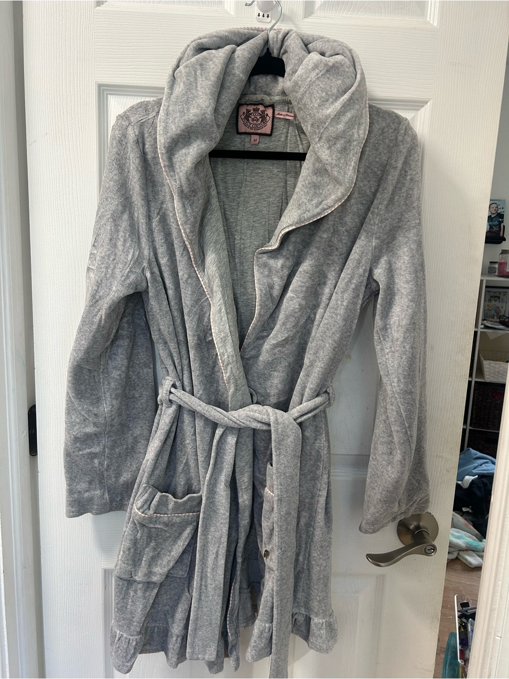 Juicy Couture Light Gray Hooded robe M